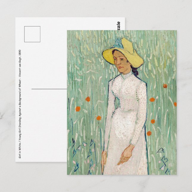 Carte Postale Vincent van Gogh - Fille en Blanc (Devant / Derrière)