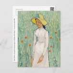 Carte Postale Vincent van Gogh - Fille en blanc<br><div class="desc">Fille en blanc / Jeune fille debout contre un Arrière - plan de blé / Femme en Cornfield / Fille en Blanc - Vincent van Gogh,  1890</div>