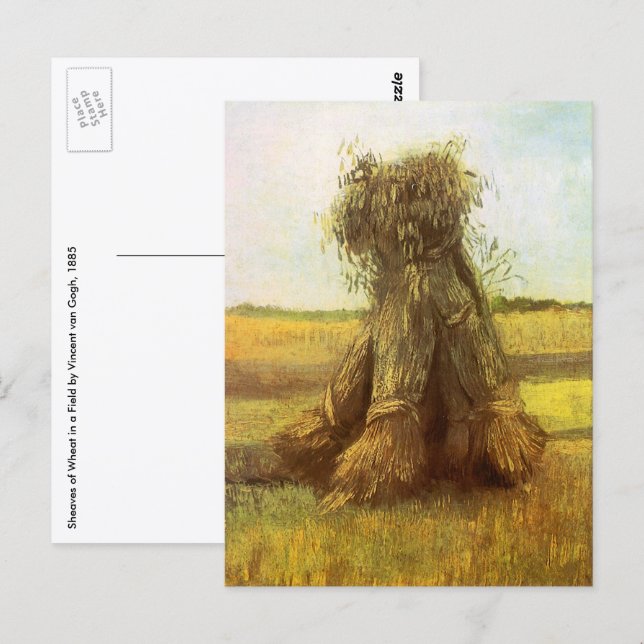 Carte Postale Vincent van Gogh - Gerbes de blé (Devant / Derrière)