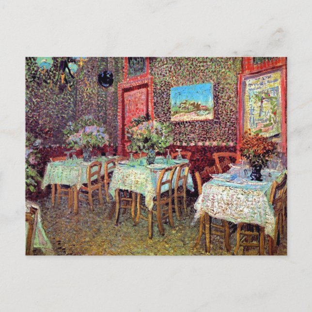 Carte Postale Vincent Van Gogh - Intérieur d'un restaurant (Devant)