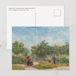 Carte Postale Vincent van Gogh - Jardin à Montmarte avec amoureu