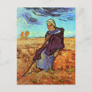 Carte Postale Vincent Van Gogh - La Bergère (d'après Millet)
