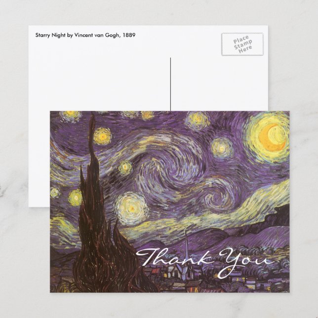 Carte Postale Vincent van Gogh - La Nuit étoilée (Devant / Derrière)