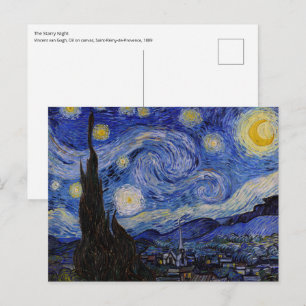 Carte Postale Vincent Van Gogh - La nuit étoilée
