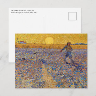 Carte Postale Vincent van Gogh - Le Semeur au soleil couchant