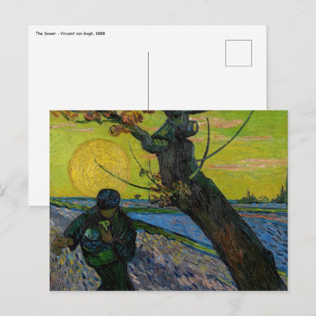 Carte Postale Vincent van Gogh - Le Sower (Devant / Derrière)