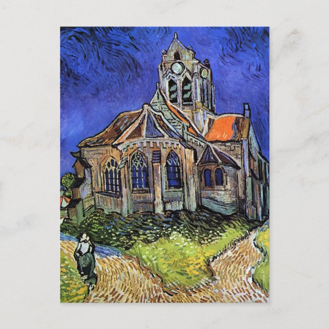 Carte Postale Vincent Van Gogh - L'église d'Auvers (Devant)