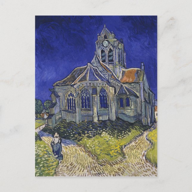 Carte Postale Vincent Van Gogh - L'église d'Auvers (Devant)