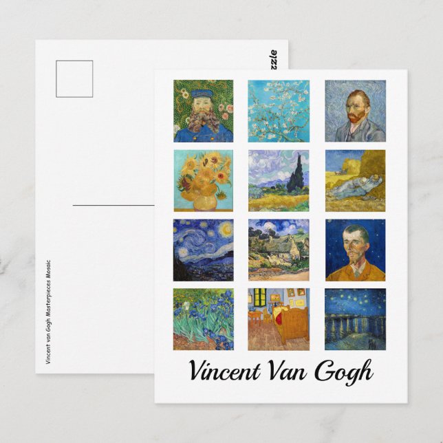 Carte Postale Vincent Van Gogh - Les chefs-d'oeuvre Mosaic (Devant / Derrière)