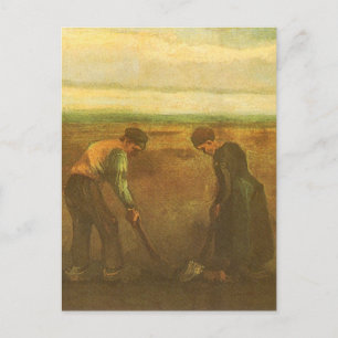Carte Postale Vincent van Gogh - Les paysans plantent des pommes