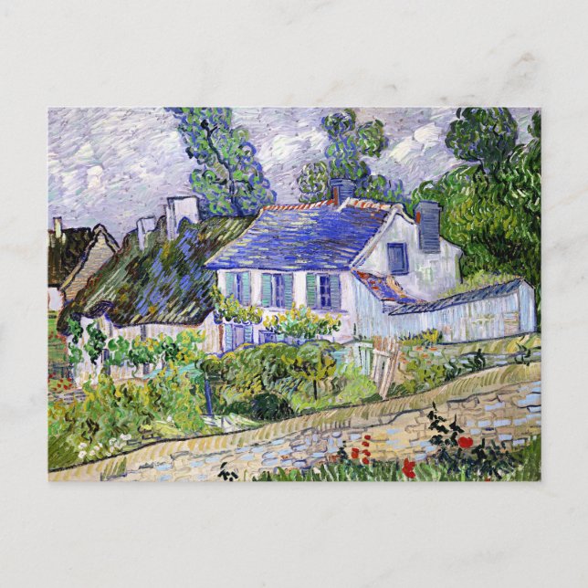 Carte Postale Vincent van Gogh, Maisons à Auvers, (Devant)