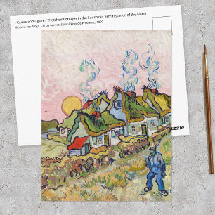 Carte Postale Vincent van Gogh - Maisons et personnage