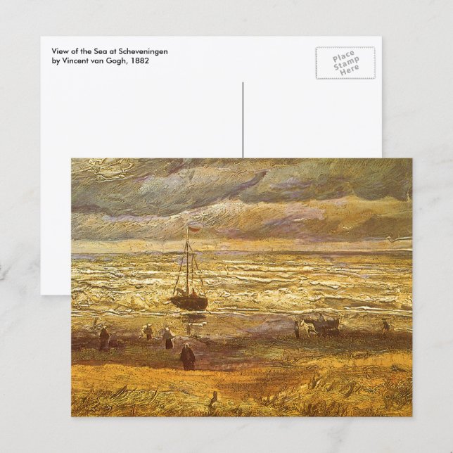Carte Postale Vincent van Gogh - Mer à Scheveningen (Devant / Derrière)