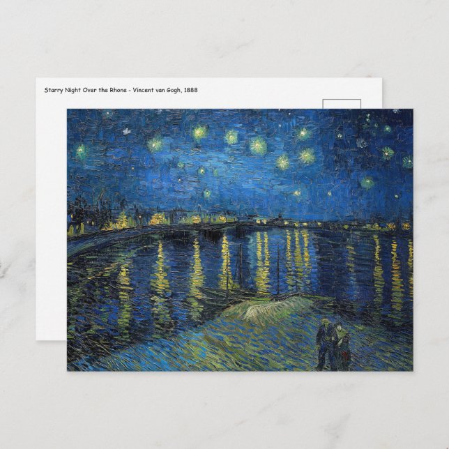 Carte Postale Vincent van Gogh - Nuit étoilée sur le Rhône (Devant / Derrière)