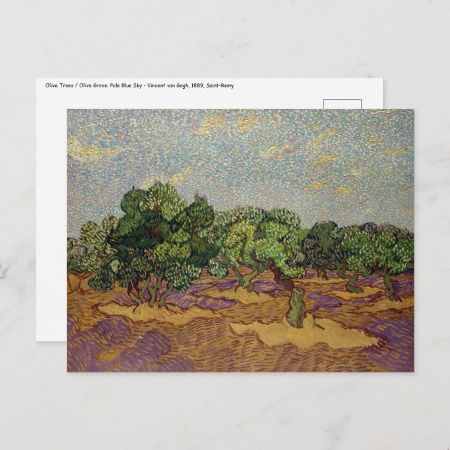 Carte Postale Vincent van Gogh - Olive Trees (Devant / Derrière)