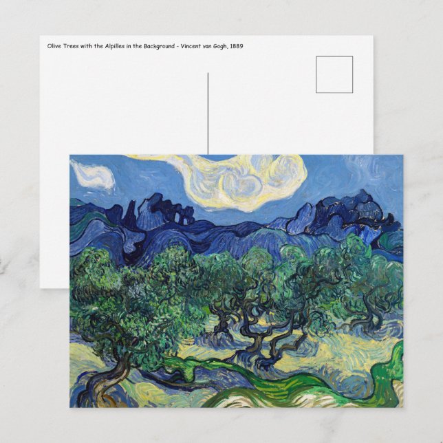 Carte Postale Vincent van Gogh - Oliviers aux Alpilles (Devant / Derrière)