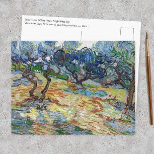 Carte Postale Vincent van Gogh - Oliviers : ciel bleu brillant