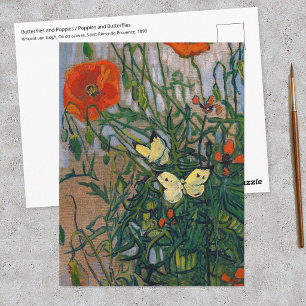 Carte Postale Vincent van Gogh - Papillons et Coquelicots