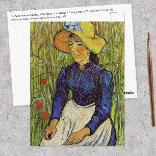Carte Postale Vincent van Gogh - Paysanne en chapeau de paille