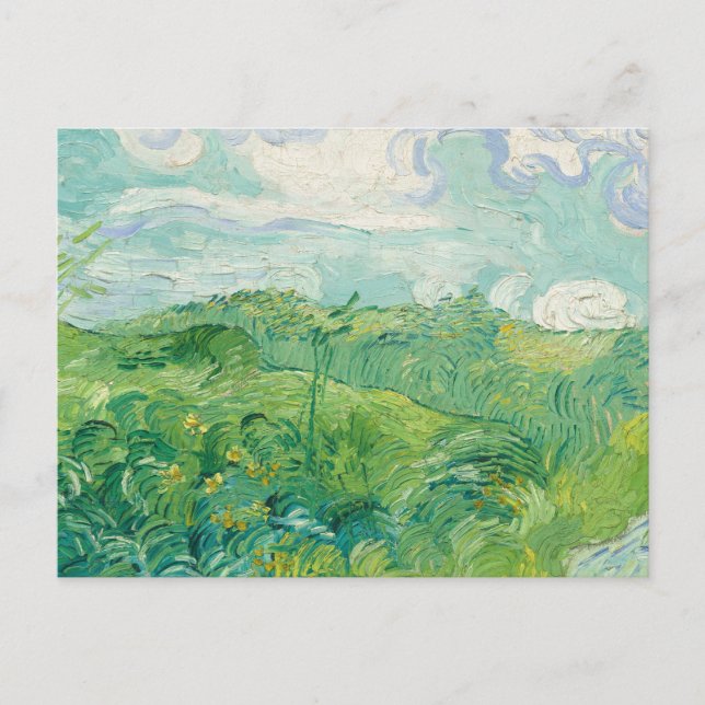Carte Postale Vincent Van Gogh peinture Champ de blé vert  (Devant)