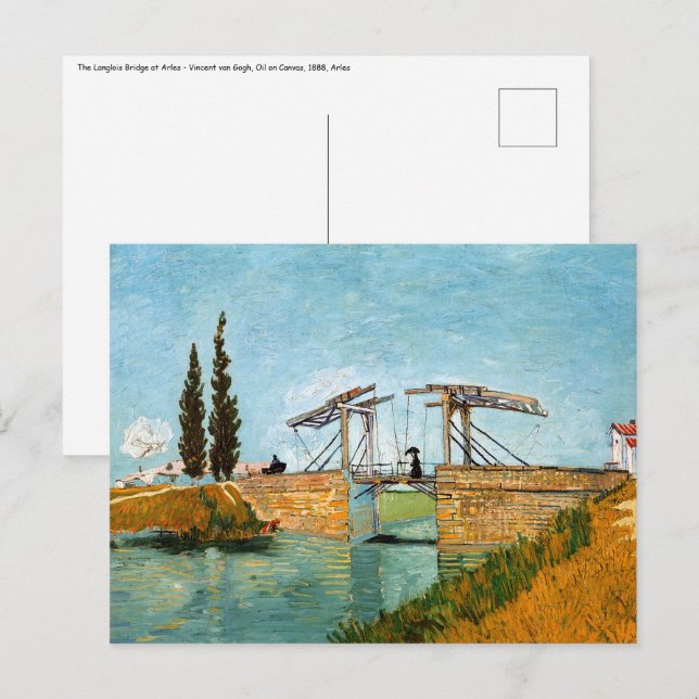 Carte Postale Vincent van Gogh - Pont Langlois à Arles #3 (Devant / Derrière)