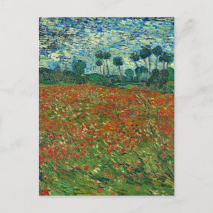 Carte Postale Vincent Van Gogh Poppy Field Floral Art Vintage