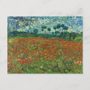 Carte Postale Vincent Van Gogh Poppy Field Floral Art Vintage