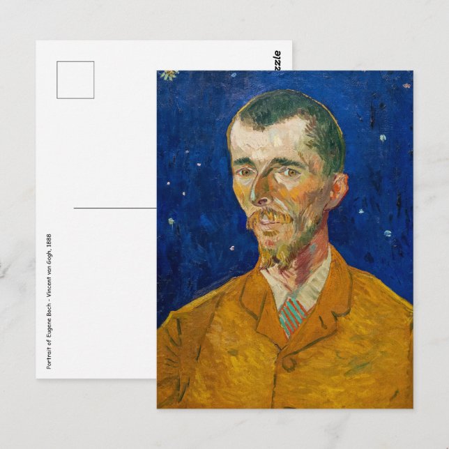 Carte Postale Vincent Van Gogh - Portrait d'Eugene Boch, Arles (Devant / Derrière)
