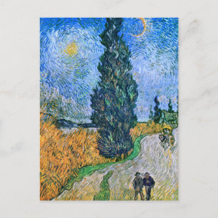 Carte Postale Vincent van Gogh Road avec Cypress Peinture