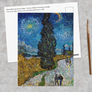 Carte Postale Vincent van Gogh - Route au cyprès et à l'étoile