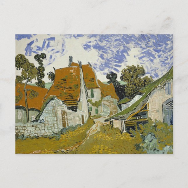Carte Postale Vincent van Gogh - Rue à Auvers-sur-Oise (Devant)