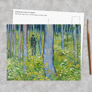 Carte Postale Vincent van Gogh - Sous-bois avec deux personnages