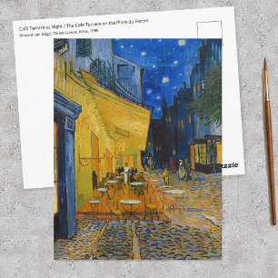 Carte Postale Vincent van Gogh - Terrasse de café la nuit