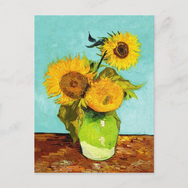 Carte Postale Vincent Van Gogh Trois Tournesols Dans Un Vase (Devant)