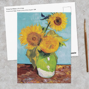 Carte Postale Vincent Van Gogh - Trois Tournesols dans un Vase
