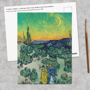 Carte Postale Vincent van Gogh - Une promenade au crépuscule
