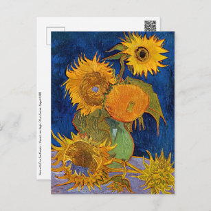 Carte Postale Vincent van Gogh - Vase avec cinq tournesols