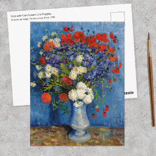 Carte Postale Vincent van Gogh - Vase avec des Bleuets & Coqueli