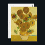Carte Postale Vincent van Gogh - Vase avec quinze tournesols<br><div class="desc">Vase avec Quinze Tournesols / Vase avec quinze tournois - Vincent Van Gogh,  août 1888 - Tournesols 1888 version française (F454)</div>