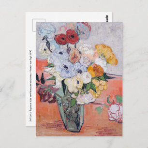 Carte Postale Vincent van Gogh - Vase avec Roses et anémones