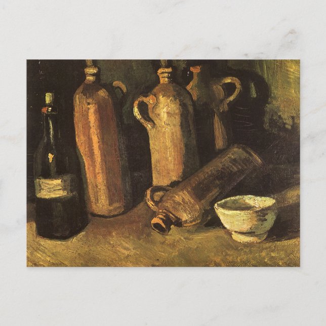 Carte Postale Vincent van Gogh - Vie morte avec 4 bouteilles en  (Devant)