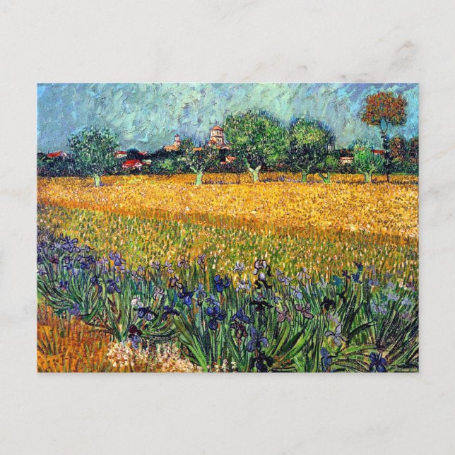 Carte Postale Vincent Van Gogh - Vue d'Arles avec des iris (Devant)