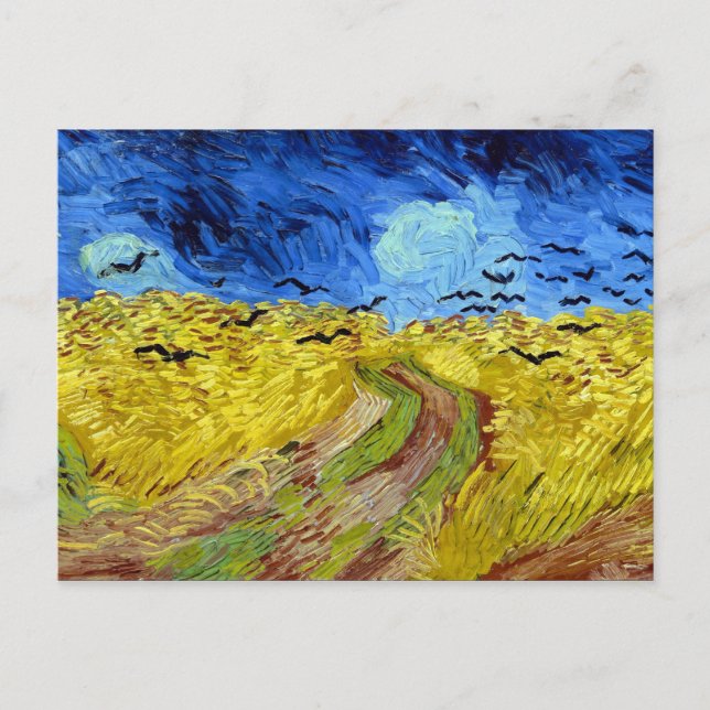 Carte Postale Vincent van Gogh Wheatfield avec des corbeaux (Devant)