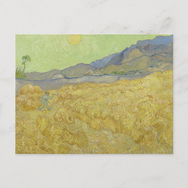 Carte Postale Vincent van Gogh - Wheatfield avec une Faucheuse (Devant)