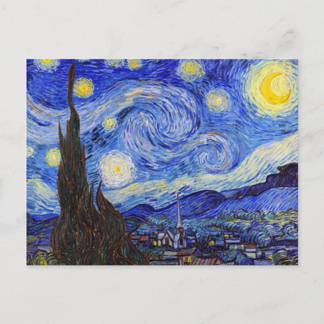 Carte Postale Vincent Willem van Gogh , “ Nuit étoilée ” (Devant)