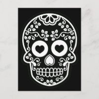 Carte postale Vine crâne noir et blanc