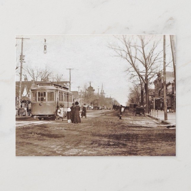 Carte Postale Vineland NJ, Landis Ave, Trolley, Scène, c1910 (Devant)