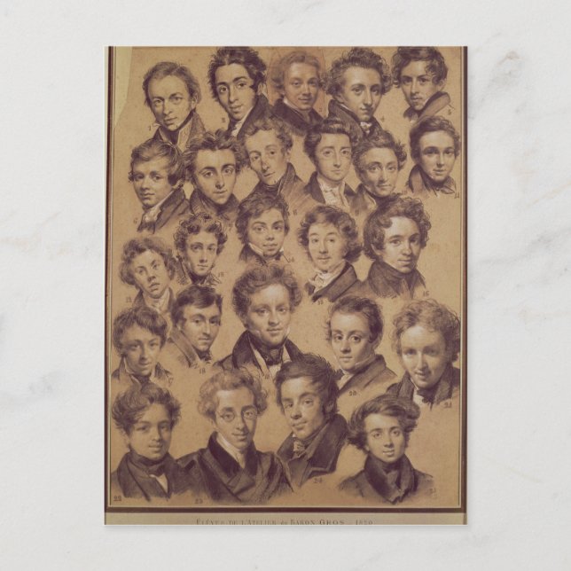 Carte Postale Vingt-cinq élèves du Studio d'Antoine (Devant)