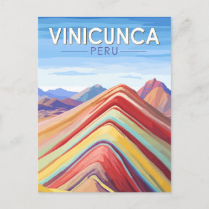 Carte Postale Vinicunca Pérou Travel Art Vintage