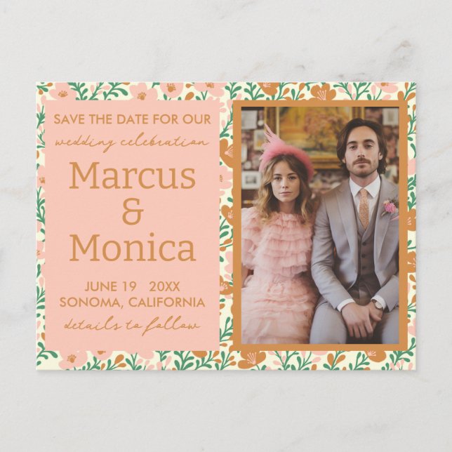 Carte Postale Vins fleurs sauvages Photo personnalisée Enregistr (Devant)